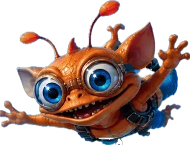 Vrolijk vliegend monster, mascotte van VegasNova Casino